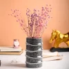 Silver Edge + Ribbed Vase