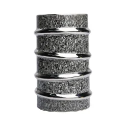 Silver Edge + Ribbed Vase