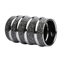 Silver Edge + Ribbed Vase
