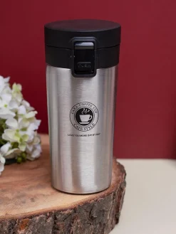 Silver Travel Mug With Lid - 350mL