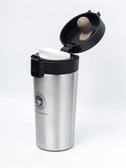 Silver Travel Mug With Lid - 350mL