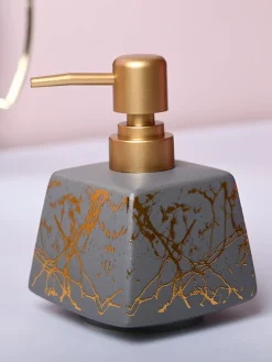 Sleek Grey Rectangle Ceramic Soap Dispenser