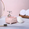 Soft Pink Kitchen Dispenser Set with Scrubber - Oval Shape
