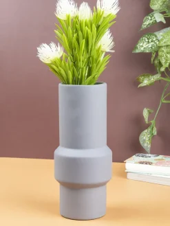 Solid Vase, Grey, Ceramic