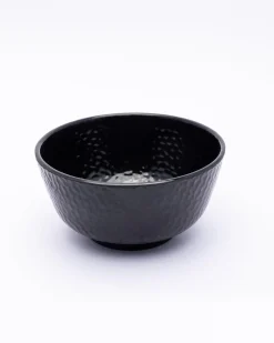 Soup Bowl, Hammered, Melamine, Black, Set of 6