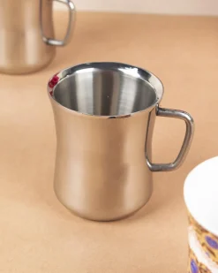 Stainless Steel Solid Tea & Coffee Mugs ( Set Of 2, 300 mL, Silver Colour )