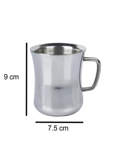 Stainless Steel Solid Tea & Coffee Mugs ( Set Of 2, 300 mL, Silver Colour )