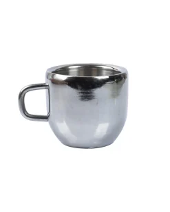 Stainless Steel Solid Tea & Coffee Mugs ( Set Of 6, 100 mL, Silver Colour)