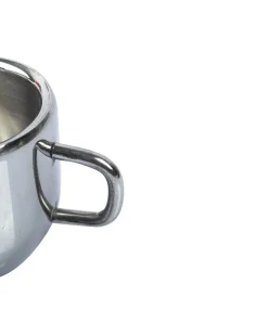 Stainless Steel Solid Tea & Coffee Mugs ( Set Of 6, 100 mL, Silver Colour)