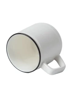 Star Ceramic Coffee Mug With Lid - 350 ml, Stirring Spoon