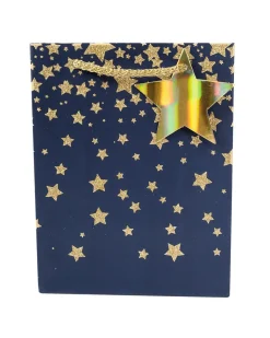 Starry Gift Bag, Large, Navy Blue, Paper, Set of 3