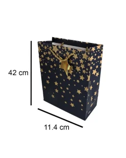 Starry Gift Bag, Large, Navy Blue, Paper, Set of 3