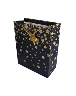 Starry Gift Bag, Medium, Navy Blue, Paper, Set of 3