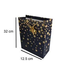 Starry Gift Bag, Medium, Navy Blue, Paper, Set of 3