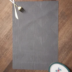 Stone Grey Floral Pattern - Placemat Mat Set Of 4