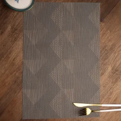 Stone Grey Tringle Pattern - Placemat Mat Set Of 4