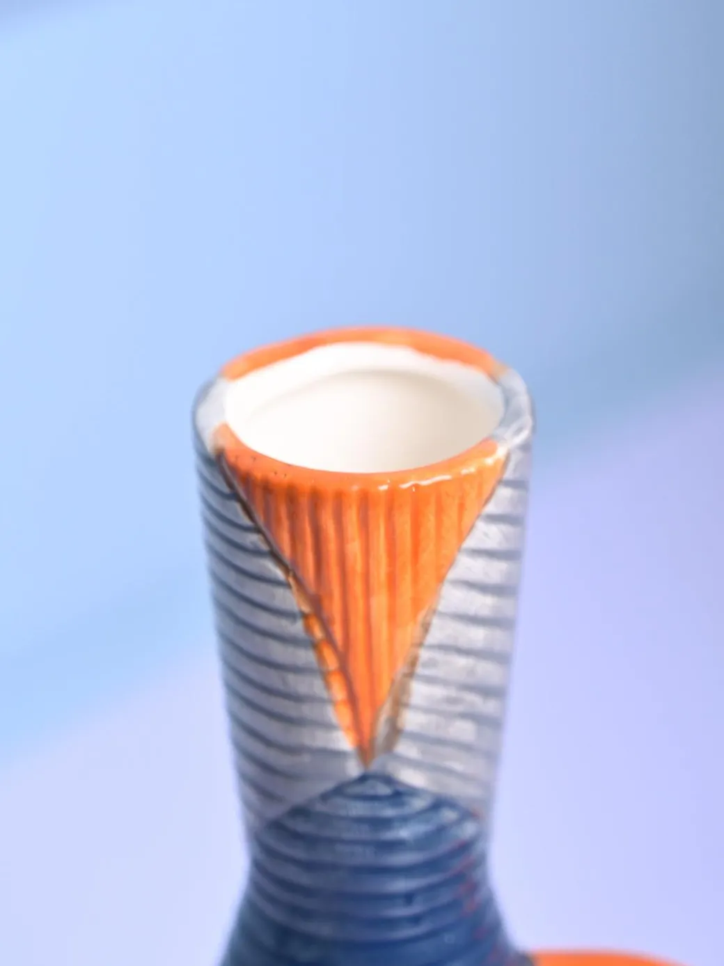 Striped Sophistication - Multi-Color Asymmetrical Vase