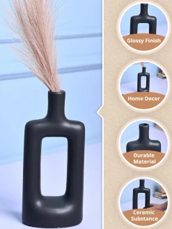 Stylish Black Ceramic Vase