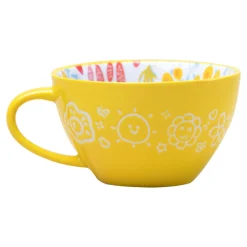 Stylish Ceramic Cup - Yellow, 400ml
