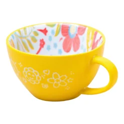 Stylish Ceramic Cup - Yellow, 400ml