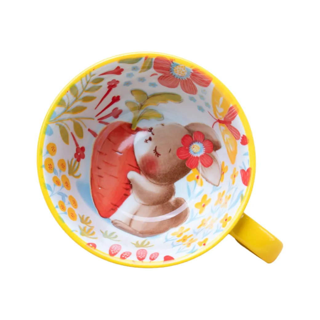 Stylish Ceramic Cup - Yellow, 400ml