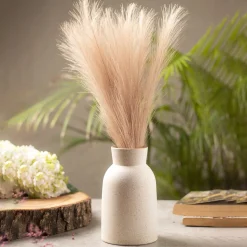 Stylish Flower Holder 'GOURD' Vase - Off White, Stone Finish