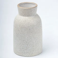 Stylish Flower Holder 'GOURD' Vase - Off White, Stone Finish