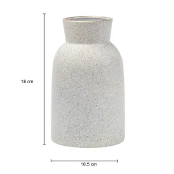 Stylish Flower Holder 'GOURD' Vase - Off White, Stone Finish