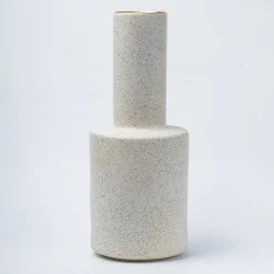Stylish Flower Holder Vase - Off White, Stone Finish