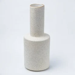 Stylish Flower Holder Vase - Off White, Stone Finish