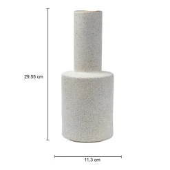 Stylish Flower Holder Vase - Off White, Stone Finish