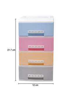 Stylish Multicolor 4 Layer Table Drawer