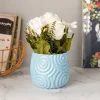 Stylish Off White Artificial Flower With Pot - 11.5 X 11.5 X 24Cm