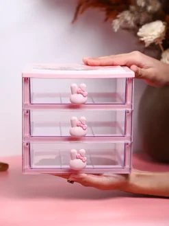 Stylish Pink 3 Layer Table Drawer