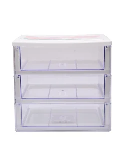 Stylish White 3 Layer Table Drawer