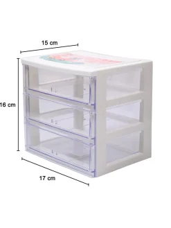 Stylish White 3 Layer Table Drawer