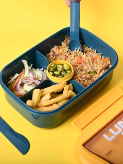 Sunny Yellow Lunch Set: 1 Spoon, 1 Fork & 1 Box