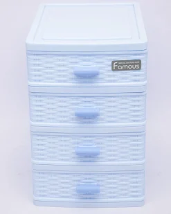 Table Drawer, Modern Design, 4 Layer Drawer, Blue, Plastic