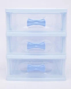 Table Drawer, Modern Design, 3 Layer Drawer, Blue, Plastic