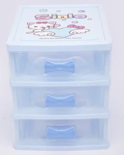Table Drawer, Modern Design, 3 Layer Drawer, Blue, Plastic