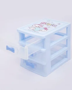 Table Drawer, Modern Design, 3 Layer Drawer, Blue, Plastic