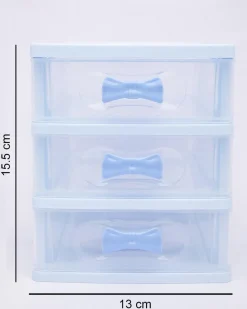 Table Drawer, Modern Design, 3 Layer Drawer, Blue, Plastic