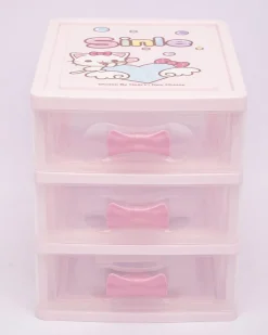 Table Drawer, Modern Design, 3 Layer Drawer, Pink, Plastic