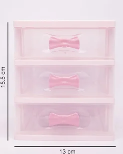 Table Drawer, Modern Design, 3 Layer Drawer, Pink, Plastic