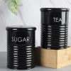 Tea & Sugar Jar - Set Of 2 (Black, Each 900 mL)