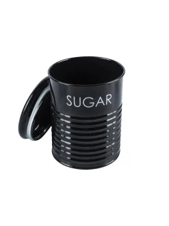 Tea & Sugar Jar - Set Of 2 (Black, Each 900 mL)