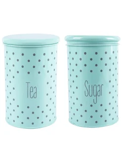 Tea & Sugar Jar - Set Of 2 (Green, Each 900 mL)