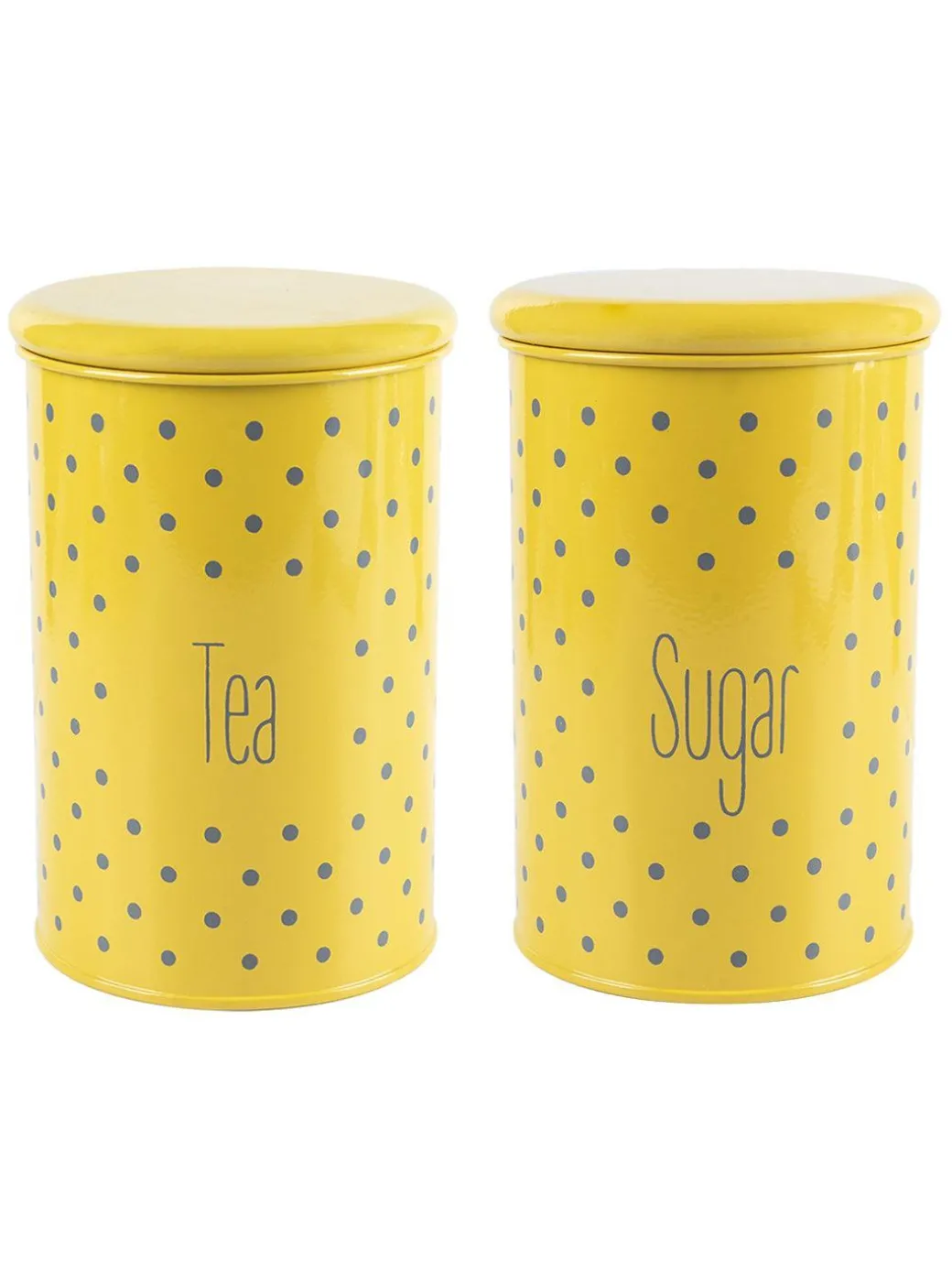 Tea & Sugar Jar - Set Of 2 (Yellow, Each 900 mL)