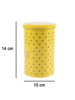 Tea & Sugar Jar - Set Of 2 (Yellow, Each 900 mL)