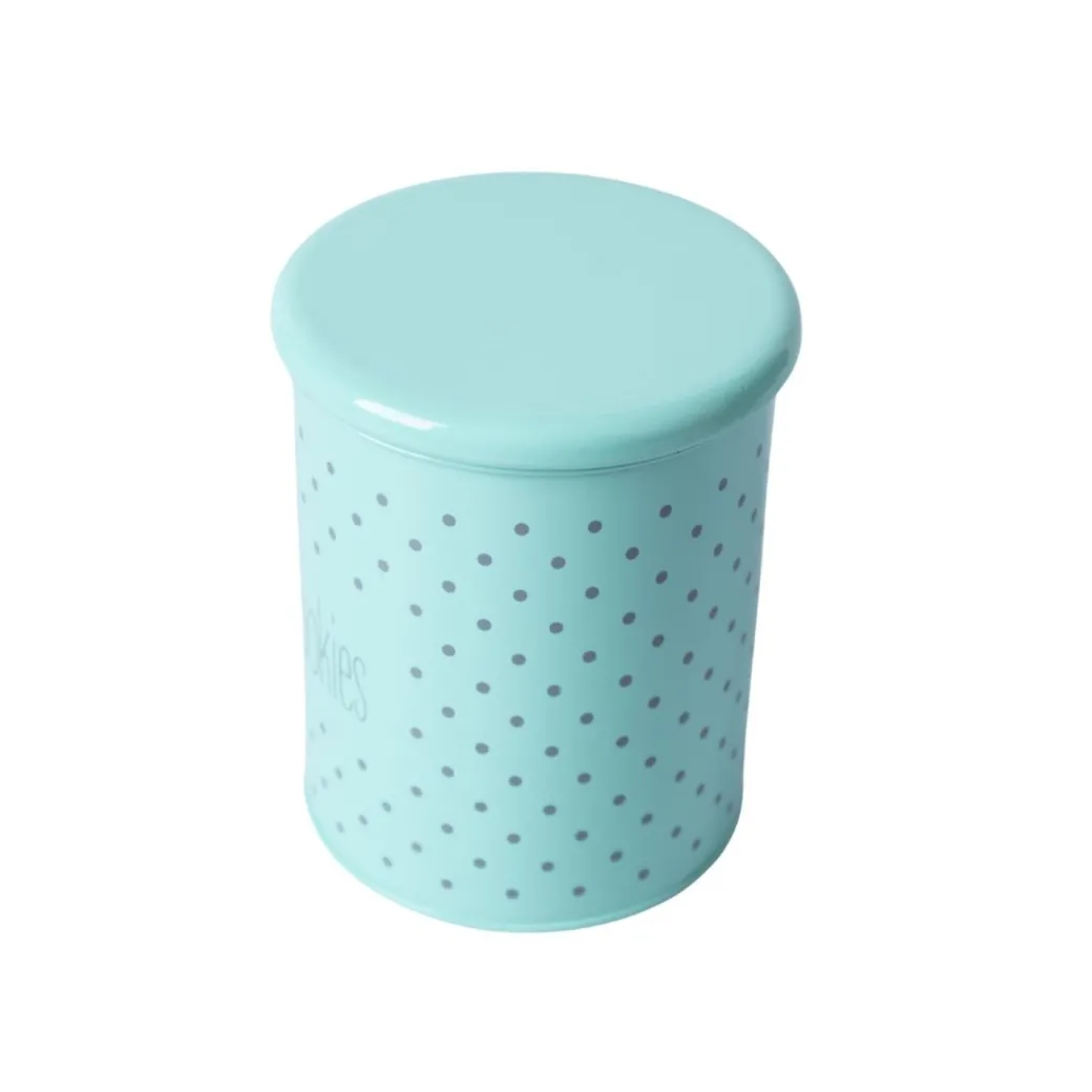 Tea & Sugar Jar (Each 900 Ml) + Cookie & Namkeen Jar (Each 1700 Ml) - Polka Dot Green, Set Of 4